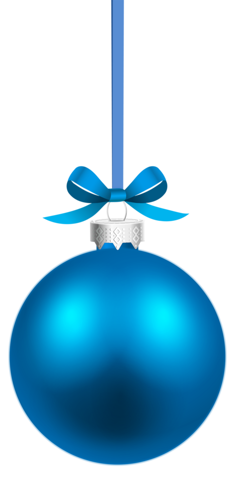 blaue hängende Weihnachtskugel png