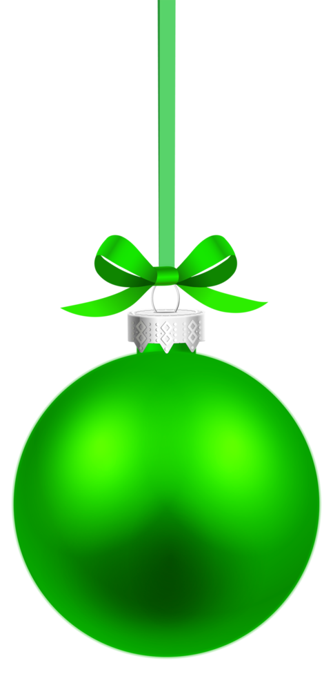 boule de noel verte à suspendre png