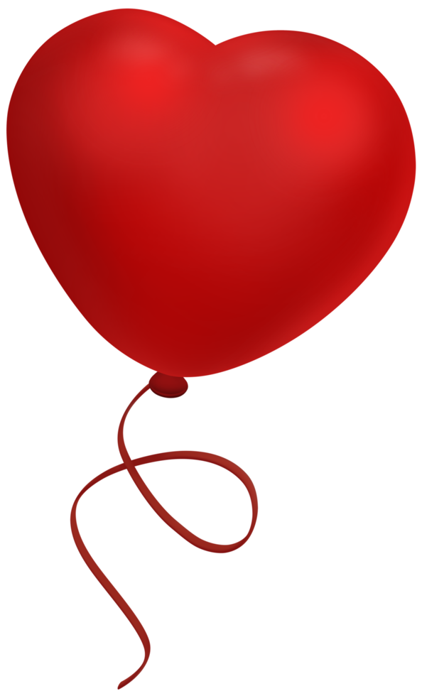 festa de aniversário de balão de coração vermelho png