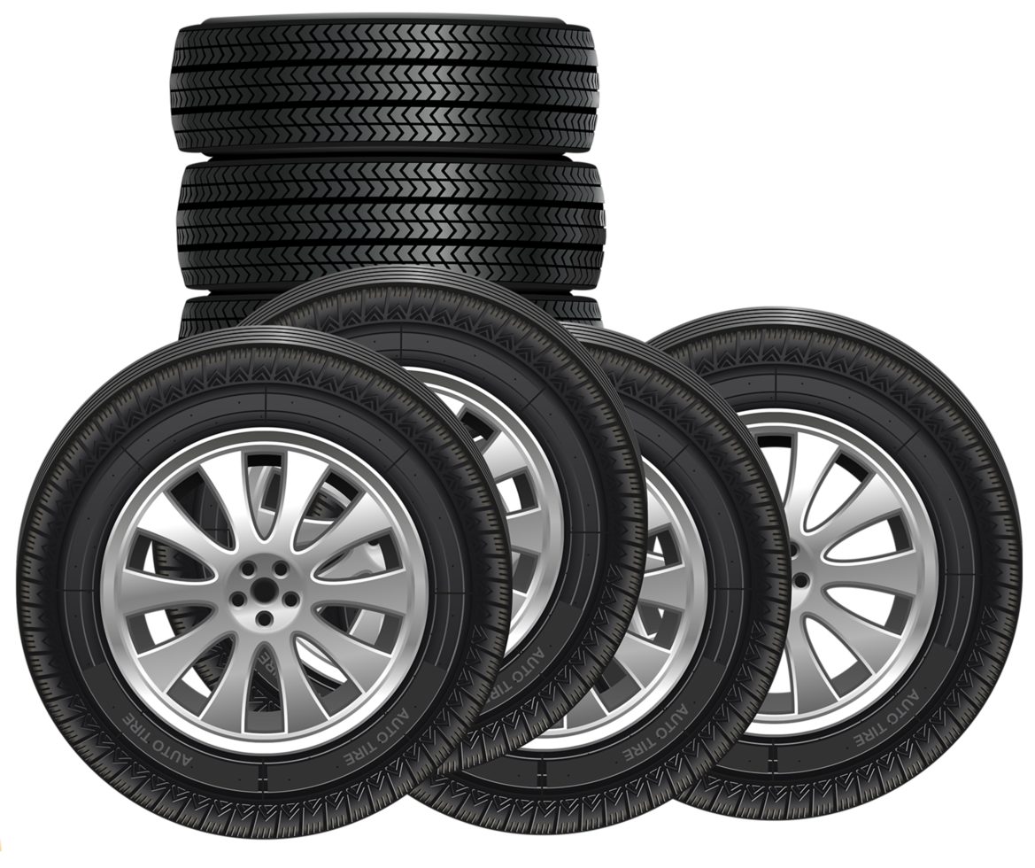 black rubber car tires transparent png