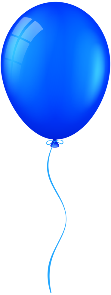 blå ballong födelsedag fest png
