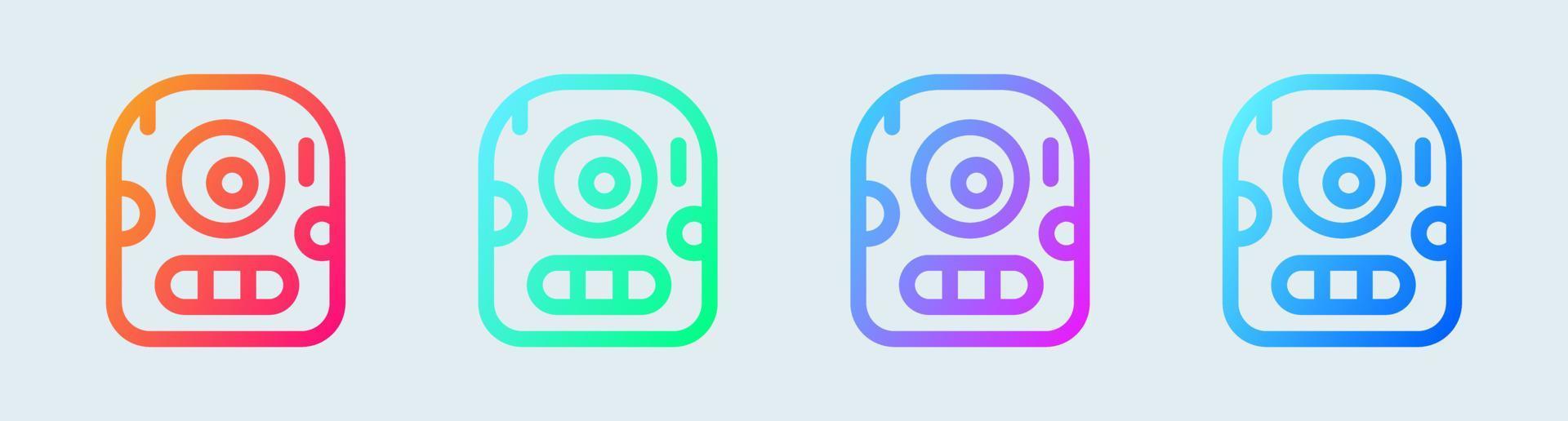 Monsters line icon in gradient colors. Cute character signs vector illustration.