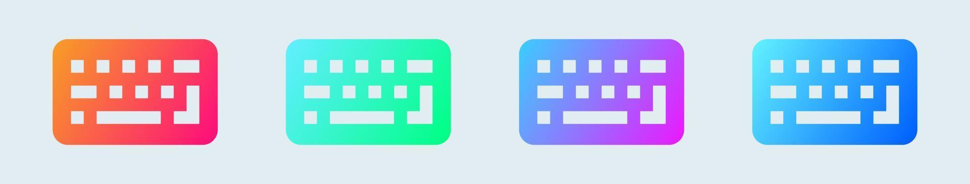 Keyboard solid icon in gradient colors. Computer button signs vector illustration.