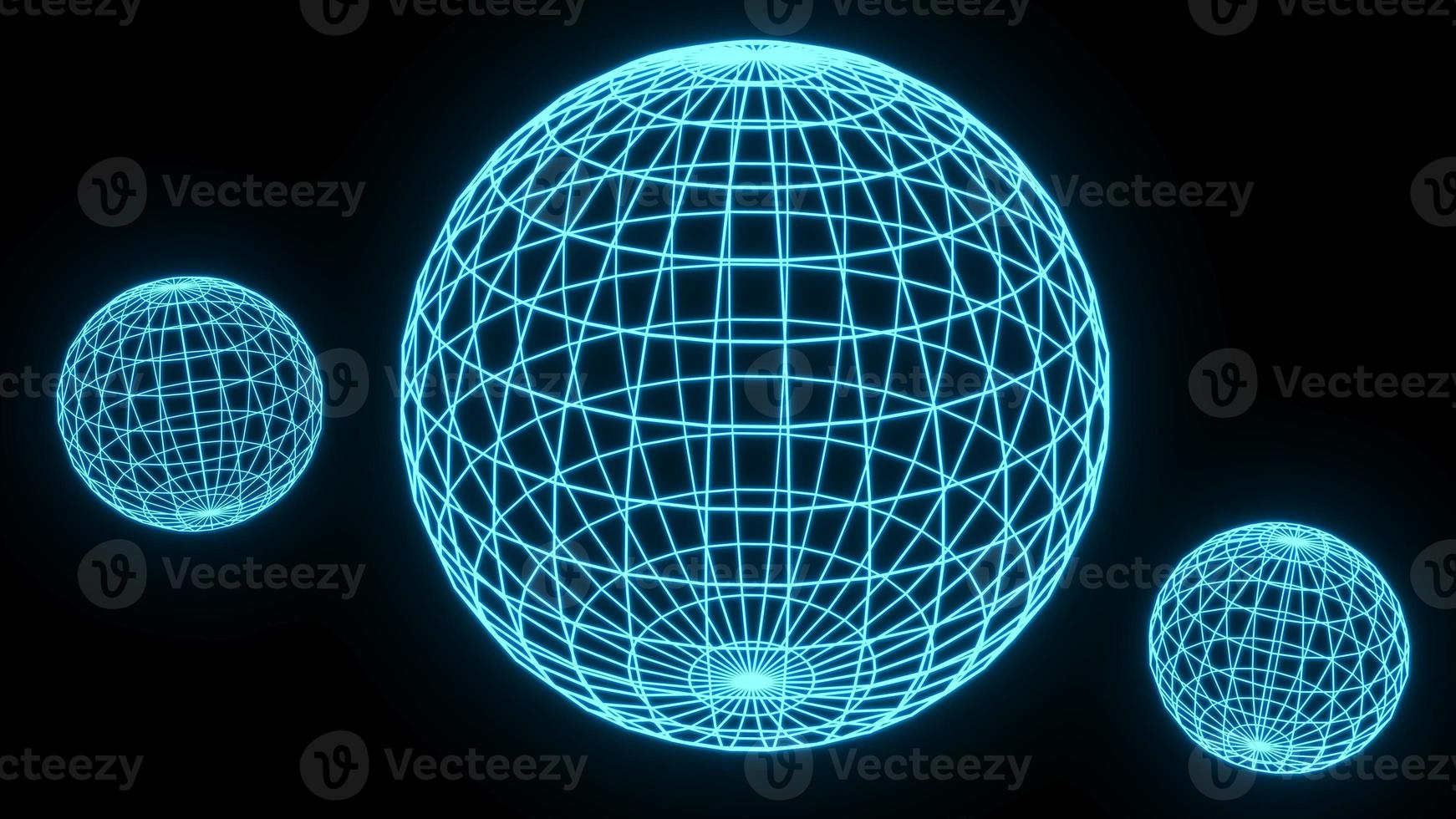 3D Rendering Illustration Sphere Glowing neon light   for future premium product and technology business finance photo