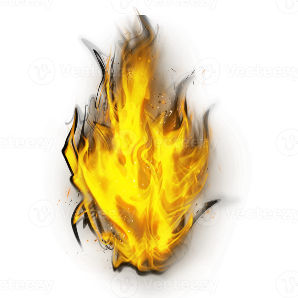 flammes de feu brûlantes réalistes, étincelles chaudes brûlantes flamme