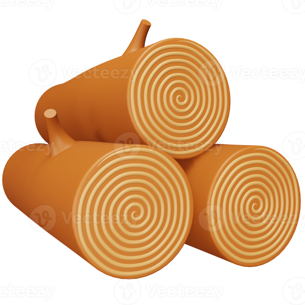 Holzstapel 3D-Rendering isometrisches Symbol. png