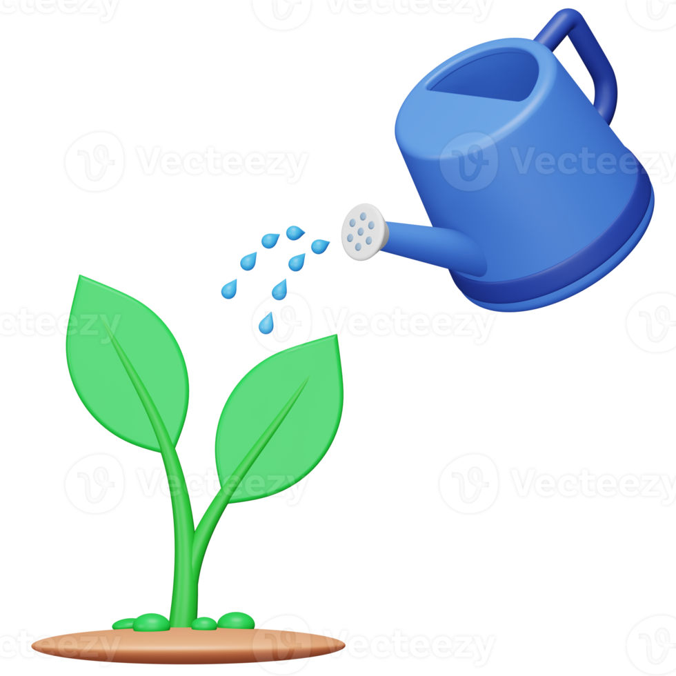 Watering plants 3d rendering isometric icon. png