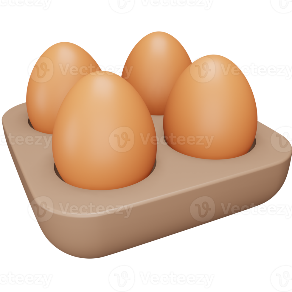 Egg tray 3d rendering isometric icon. png