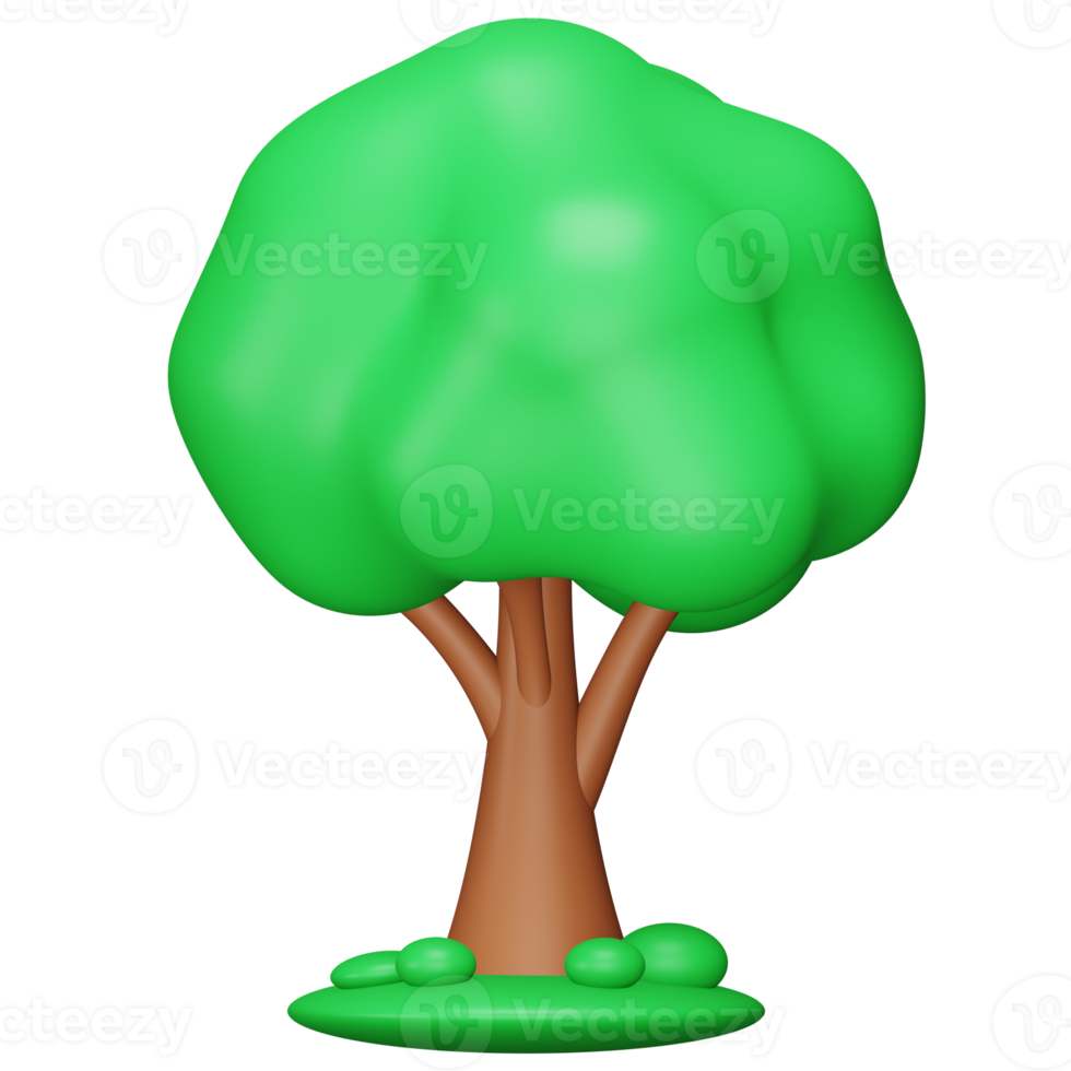 Tree 3d rendering isometric icon. png