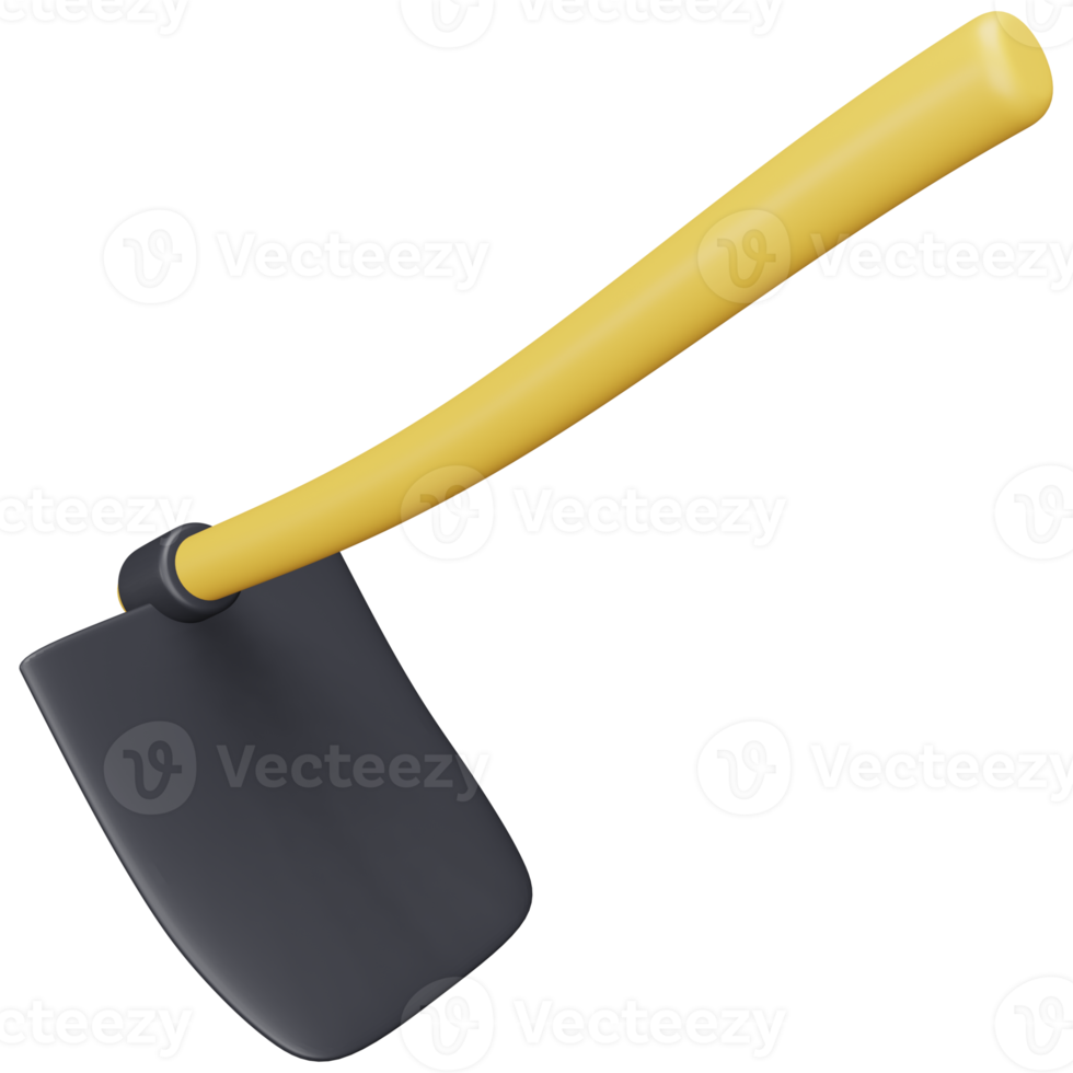 Hoe 3d rendering isometric icon. png
