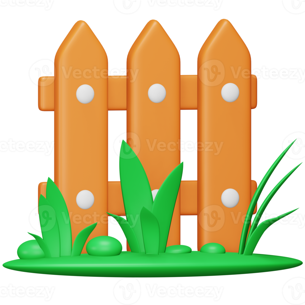 Garden fence 3d rendering isometric icon. png