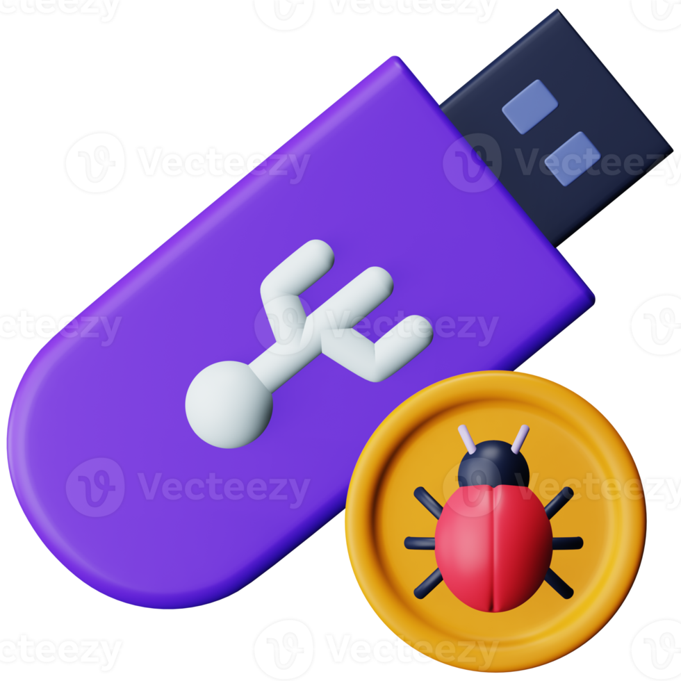 USB drive 3d rendering isometric icon. png
