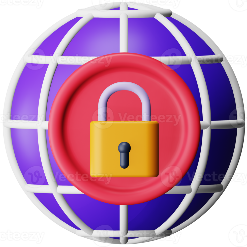 Internet security 3d rendering isometric icon. png