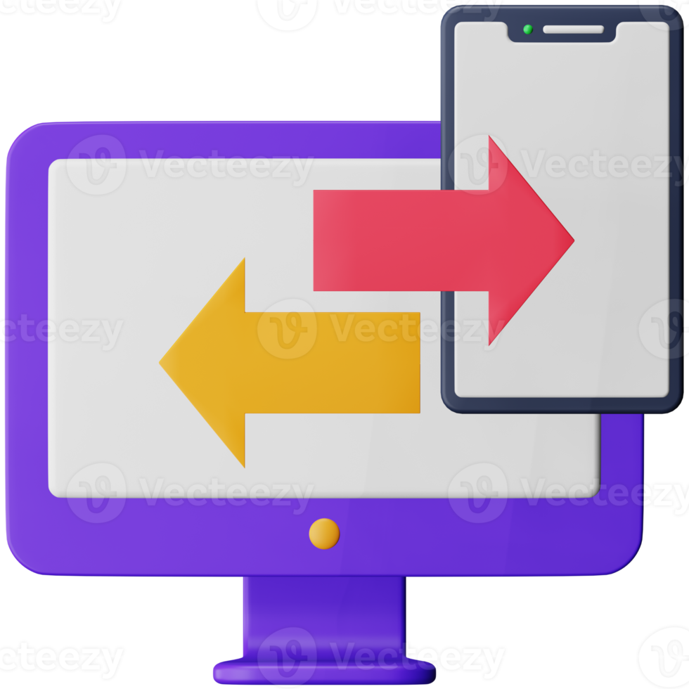 Remote access 3d rendering isometric icon. png