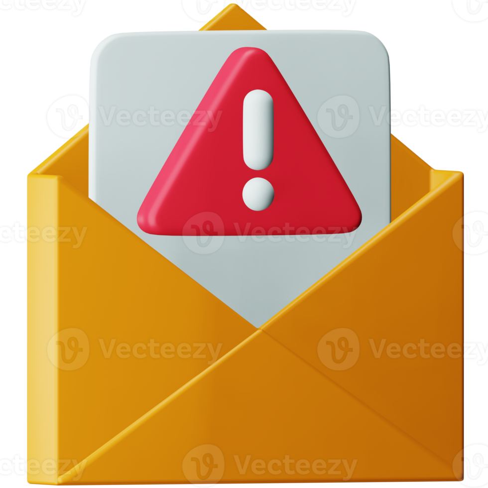 icono isométrico de representación 3d de alerta de spam. png