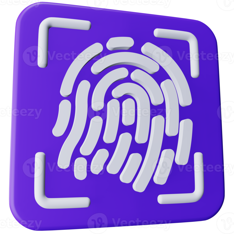 Biometric 3d rendering isometric icon. png