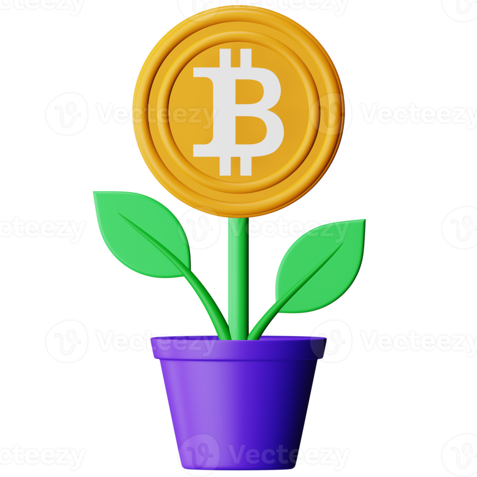 Bitcoin farm 3d rendering isometric icon. png
