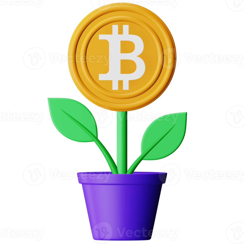 bitcoin azienda agricola 3d interpretazione isometrico icona. png