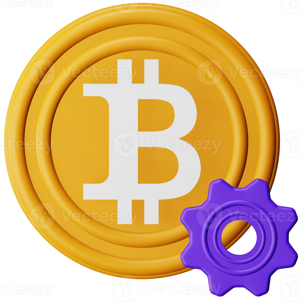 Crypto setting 3d rendering isometric icon. png