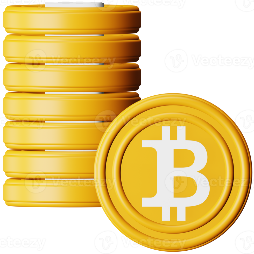 Bitcoins cryptocurrency 3d rendering isometric icon. png