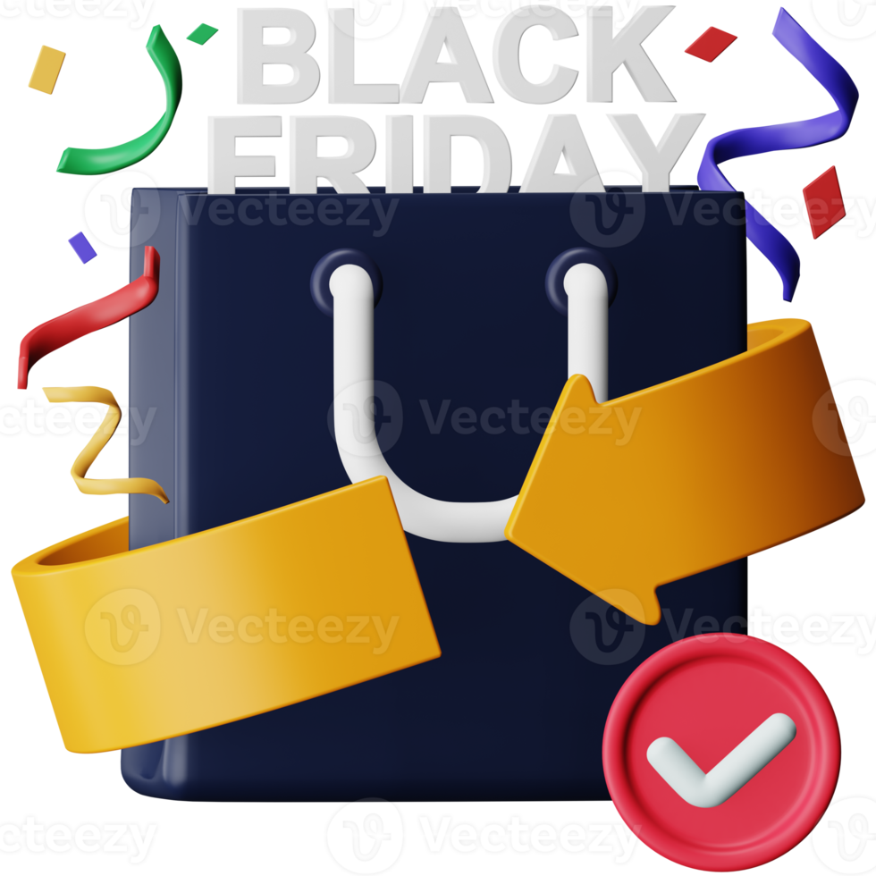 Black friday refund 3d rendering isometric icon. png