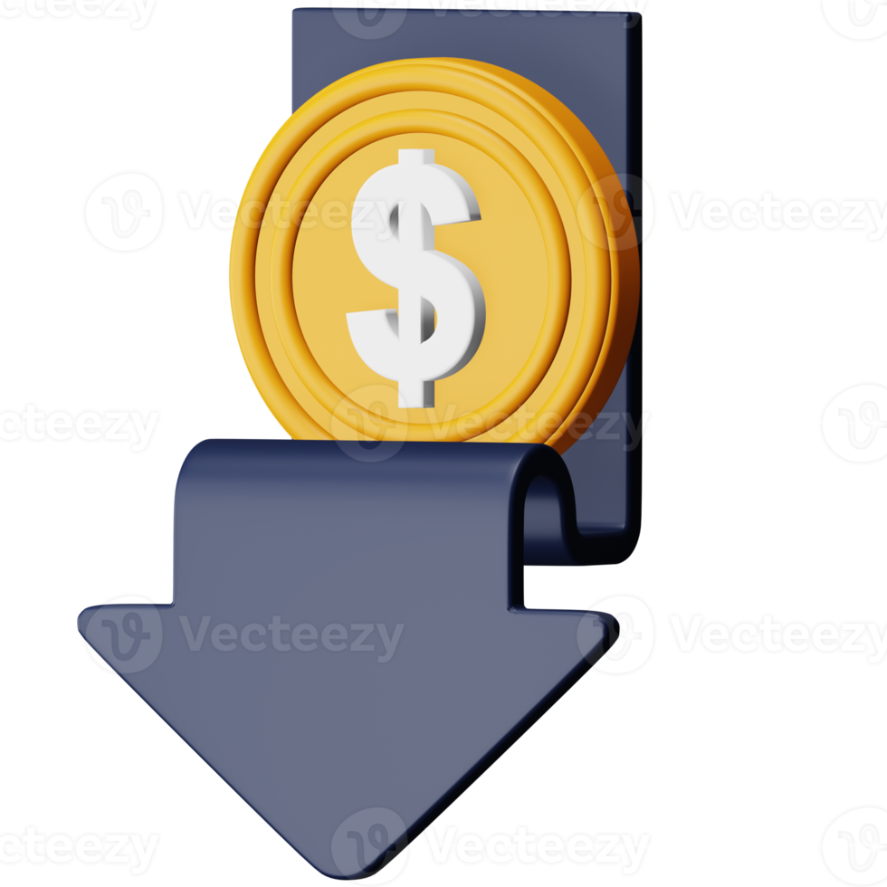 Price down 3d rendering isometric icon. png