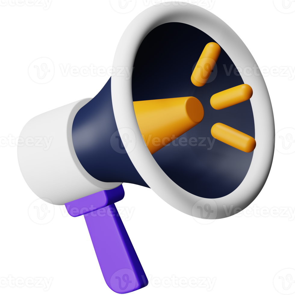 Megaphone 3d rendering isometric icon. png