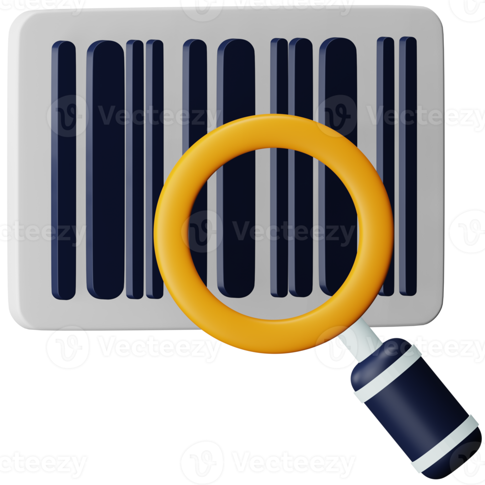 Barcode 3d rendering isometric icon. png