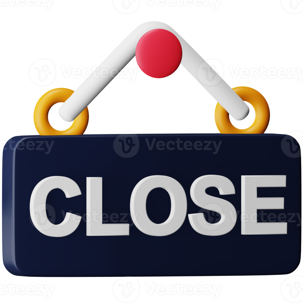 Close shop 3d rendering isometric icon. png