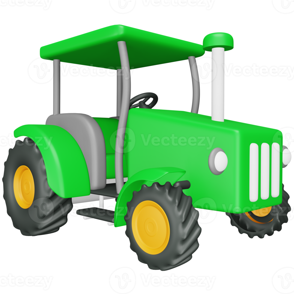 Tractor 3d rendering isometric icon. png