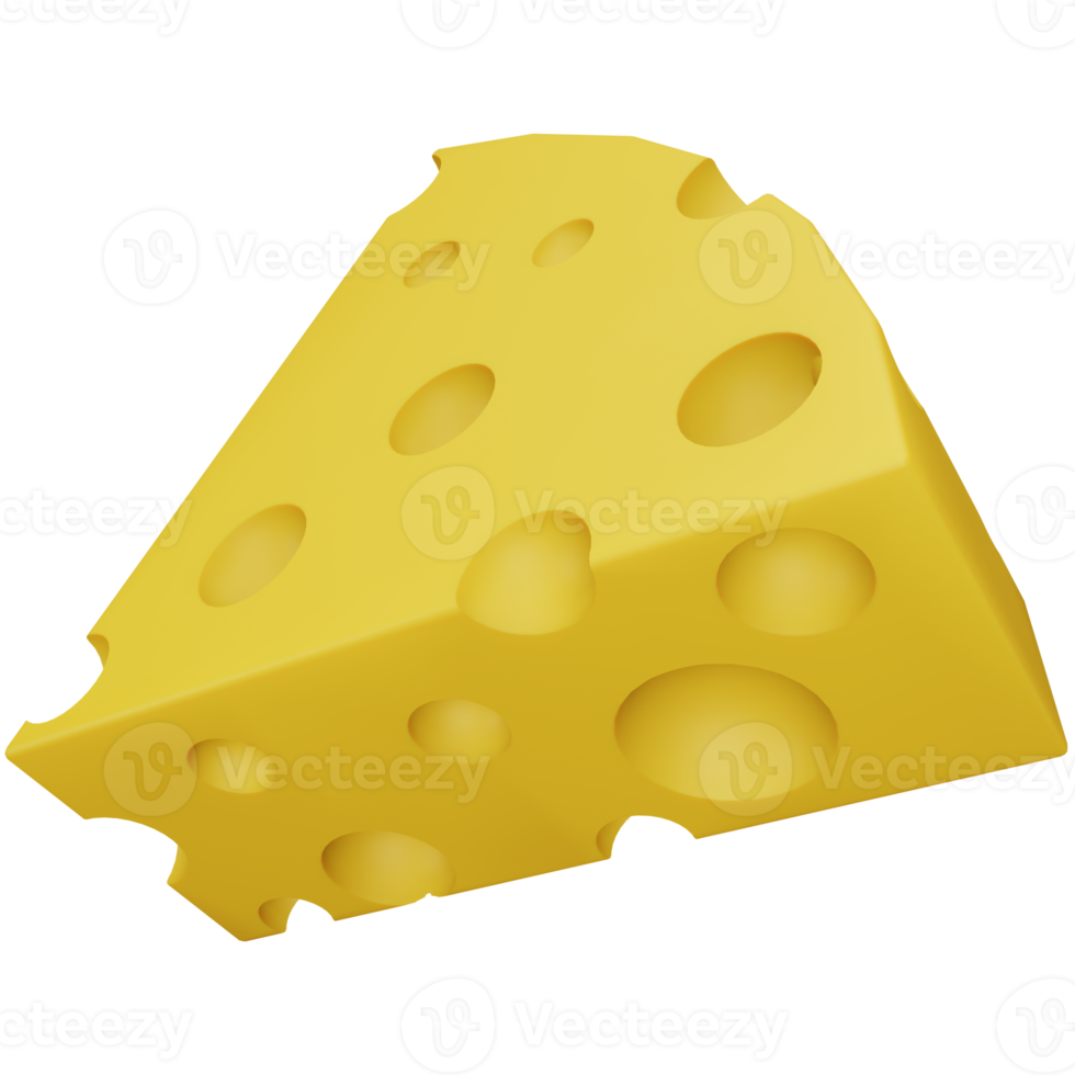 Cheese 3d rendering isometric icon. png