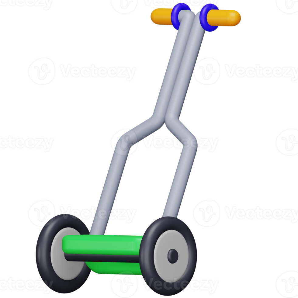 gräsmatta gräsklippare manuell 3d tolkning isometrisk ikon. png