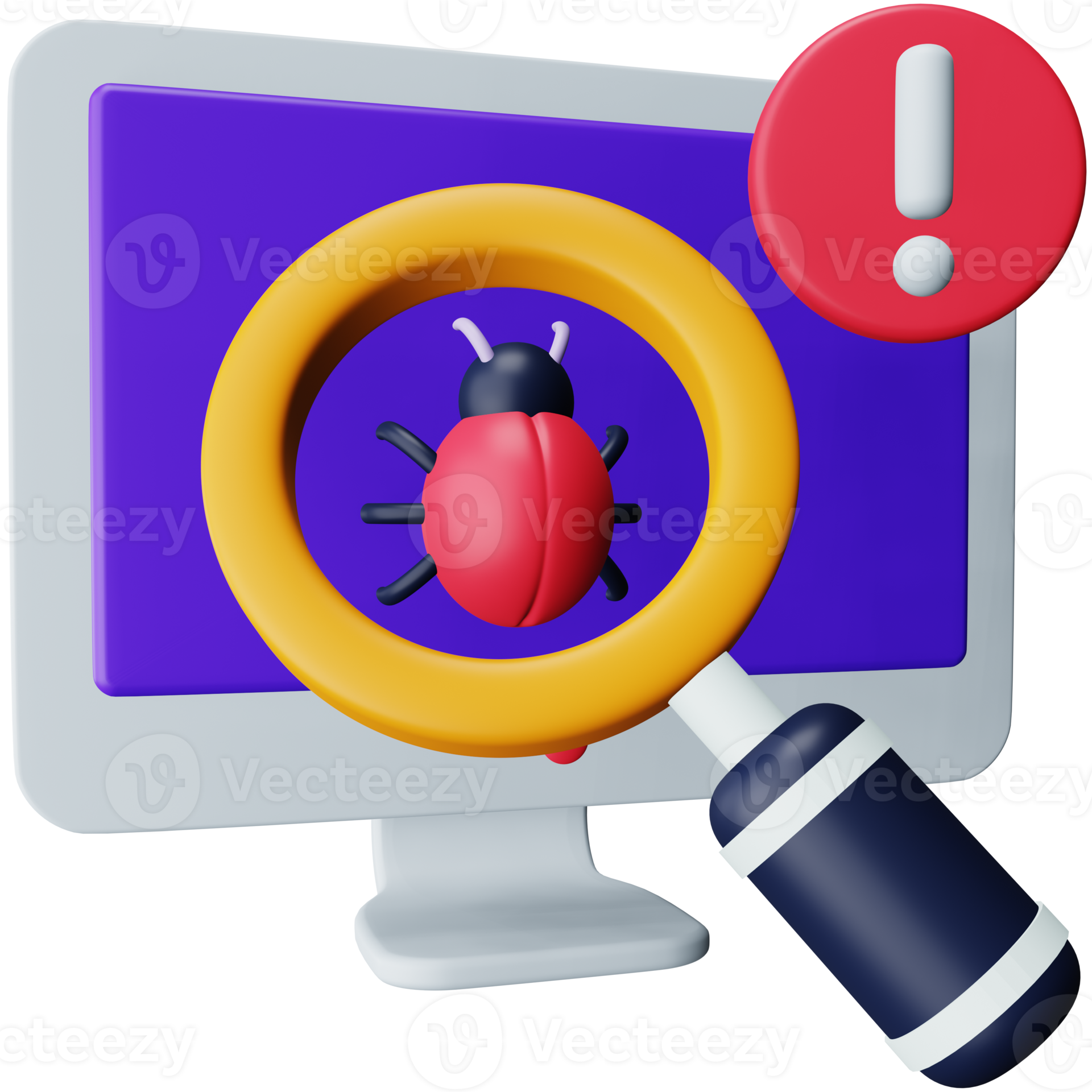 Bug detector 3d rendering isometric icon. 13363933 PNG
