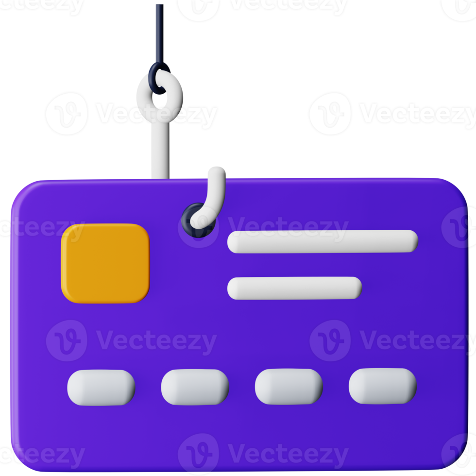 Cyber crime credit card 3d rendering isometric icon. png