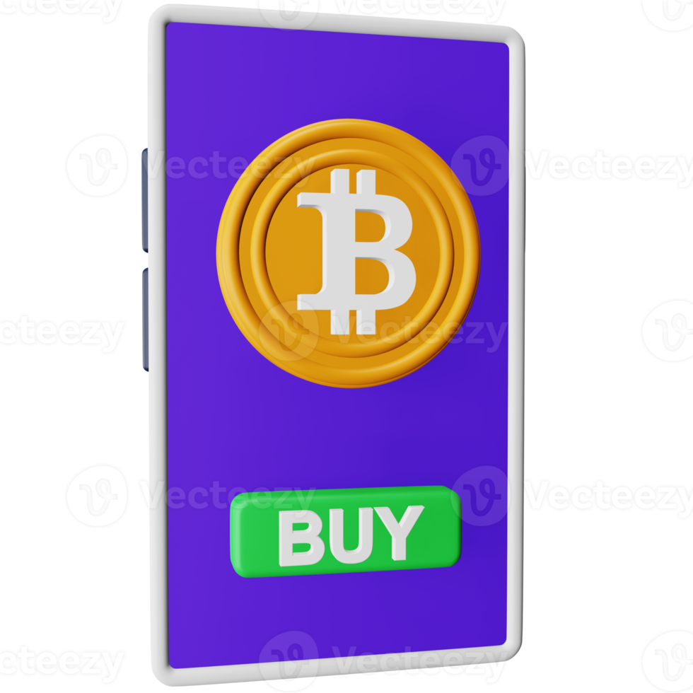 Buy bitcoin 3d rendering isometric icon. png