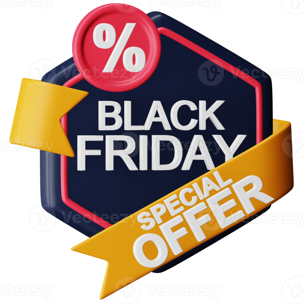 Black friday special offer 3d rendering isometric icon. png