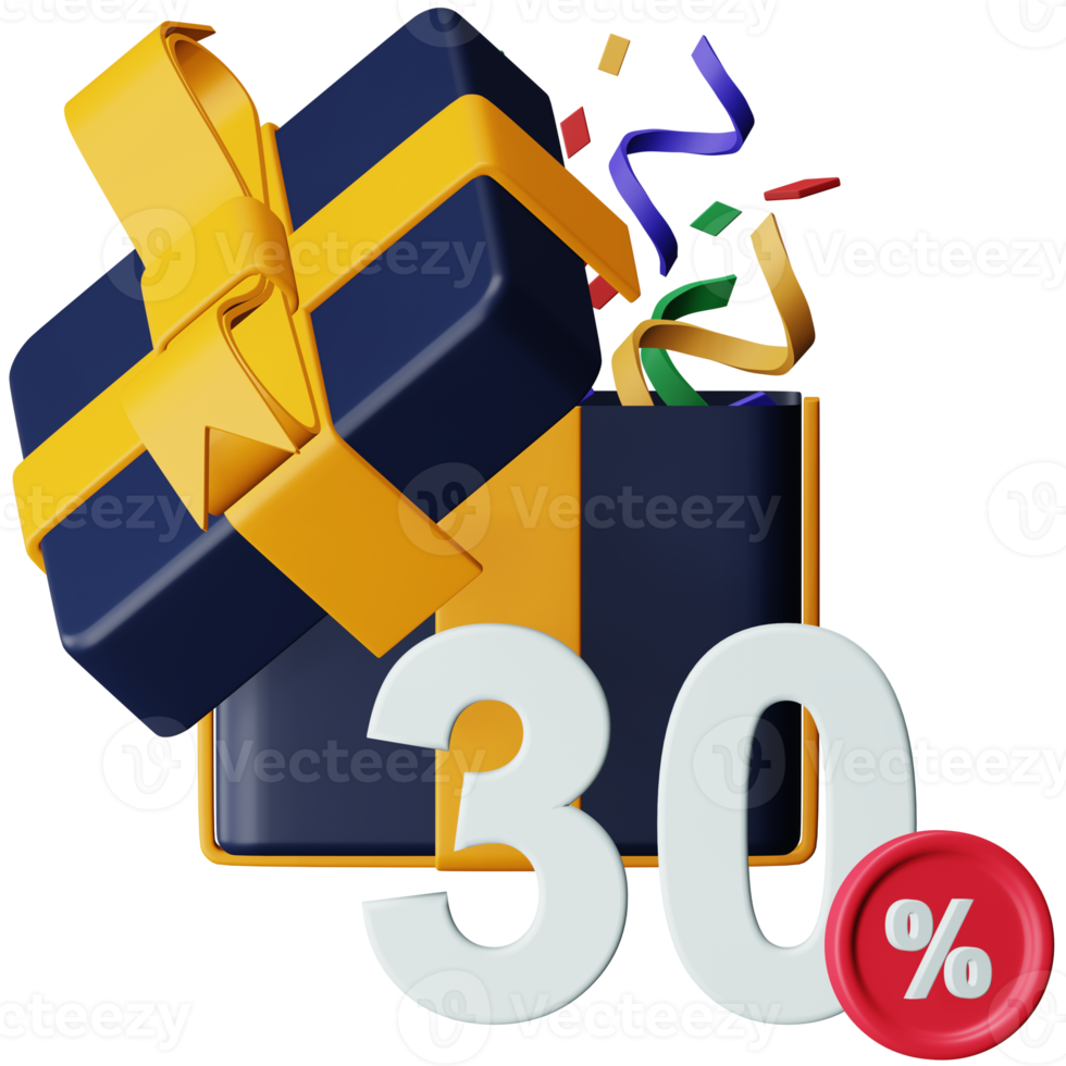 Black friday gift discount 3d rendering isometric icon. png