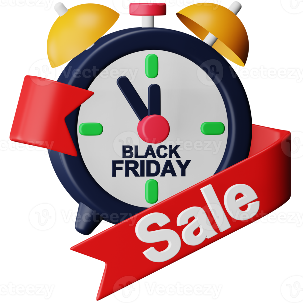 Black friday deadline 3d rendering isometric icon. png
