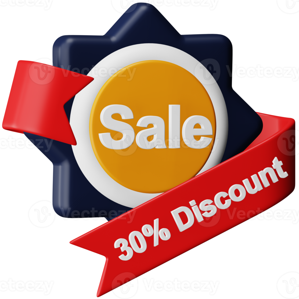 Sale sign 3d rendering isometric icon. png