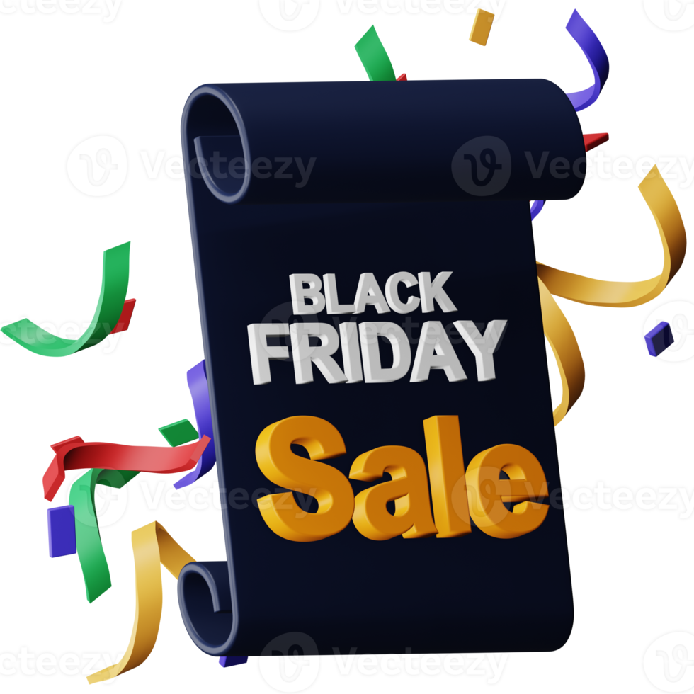 Black friday sale 3d rendering isometric icon. png