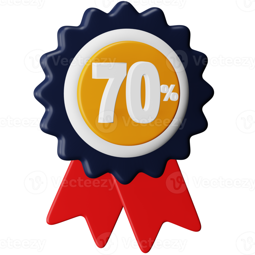 70 procent korting 3d renderen isometrische icoon. png