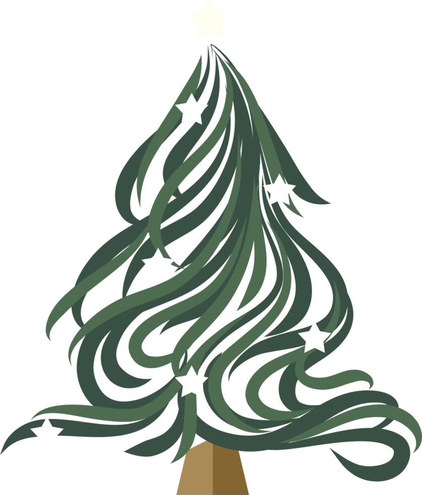 dessin calligraphique de sapin de noël png