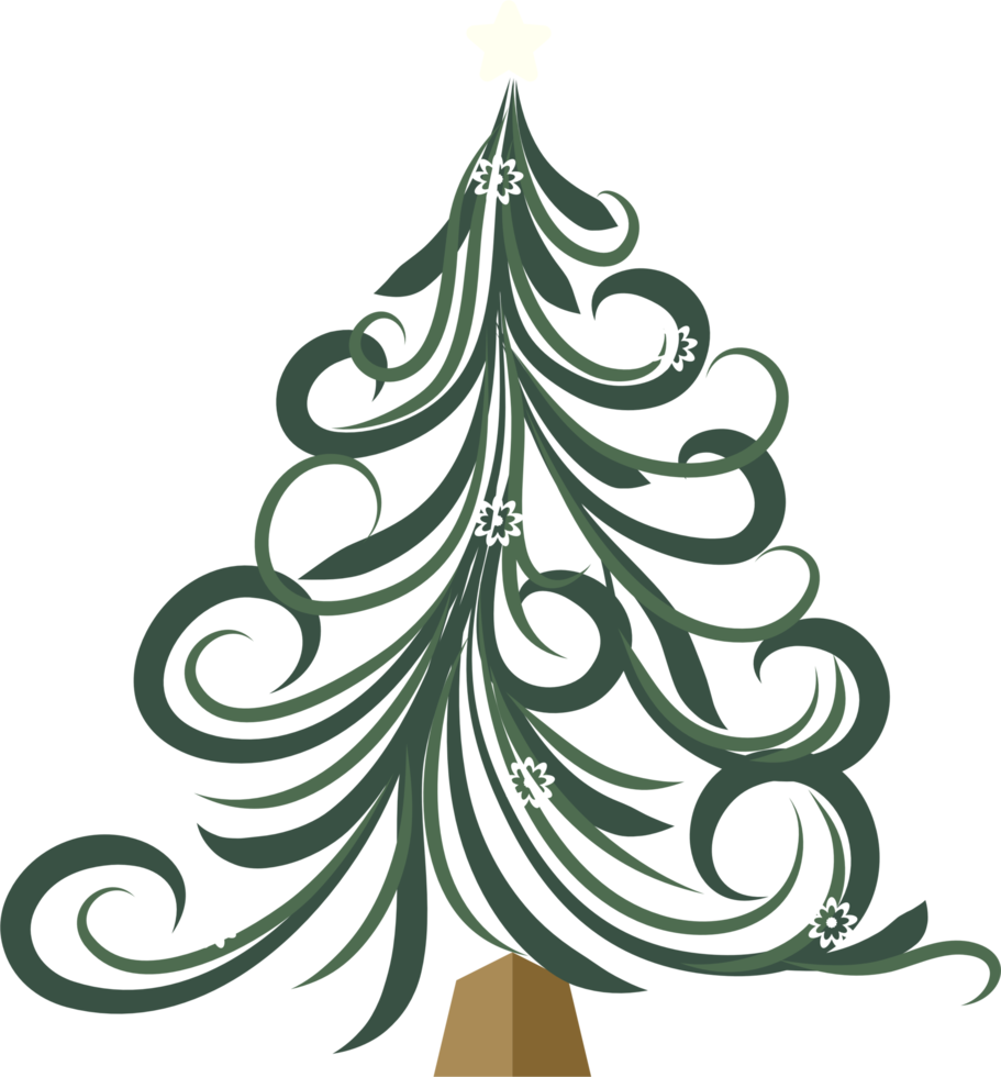 diseño caligráfico del árbol de navidad png