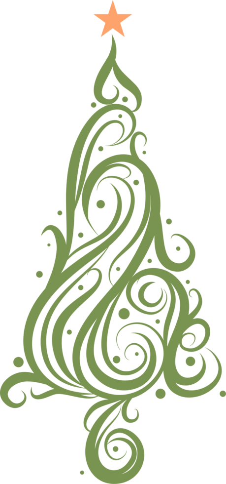 Christmas tree calligraphic png