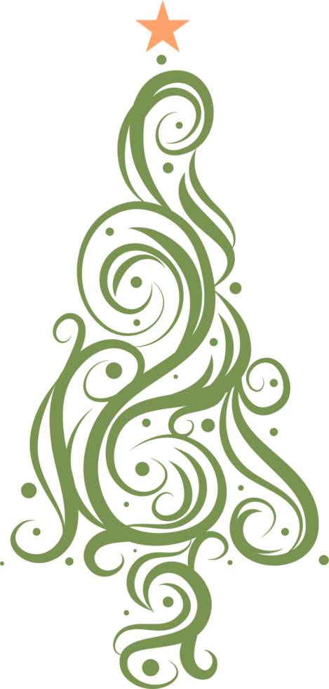 Christmas tree calligraphic png