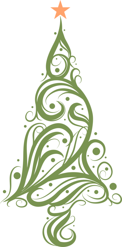 Christmas tree calligraphic png