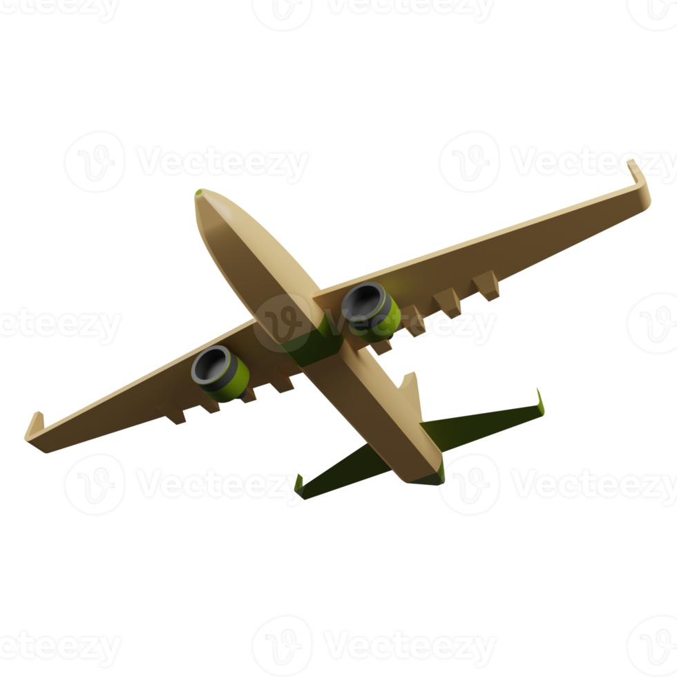 3d render airplane png