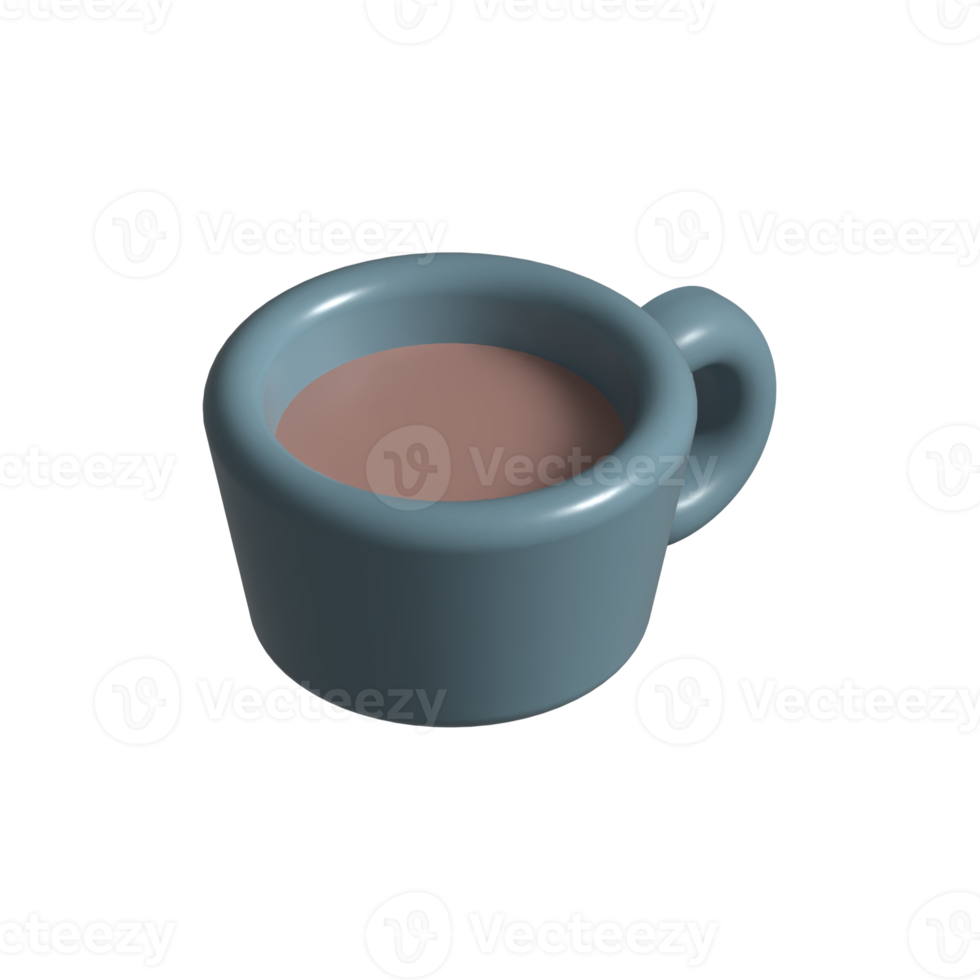 xícara de café renderização 3d png