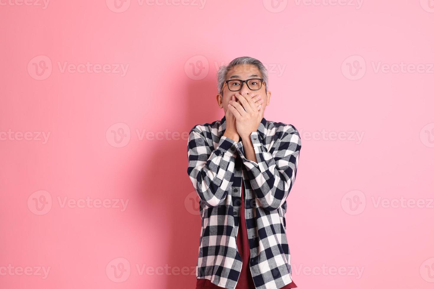 Asian Man on Pink photo