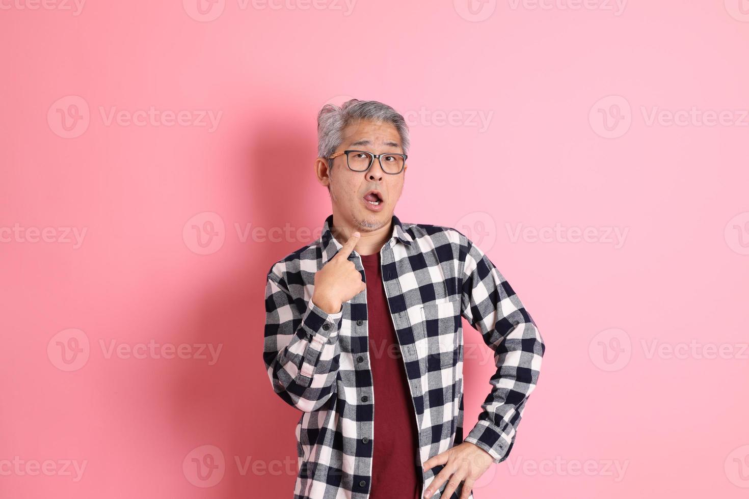 Asian Man on Pink photo